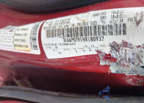 2017 Ford Fusion Se from USA, damaged, VIN 3FA6P0T91HR180932